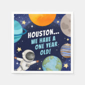 Schattigee moderne buitenruimte 1e verjaardagsfees servet (Voorkant)