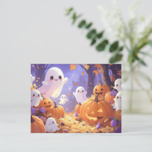 Schattigee moderne catchy Paarse Halloween Feestdagenkaart