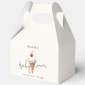 Schattigee moderne Cherry Scoop Ice Cream Baby sho Bedankdoosjes (Achterkant)