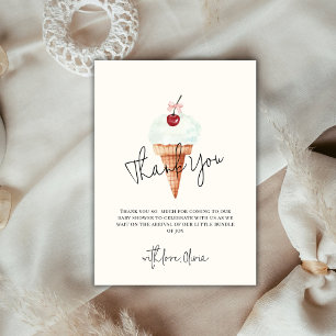 Schattigee moderne Cherry Scoop Ice Cream Baby sho Bedankkaart