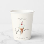 Schattigee moderne Cherry Scoop Ice Cream Baby sho Papieren Bekers (Achterkant)
