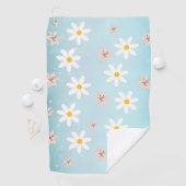 Schattigee moderne Daisy leliebloem Rustiek naadlo Golfhanddoek (Insitu)