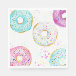 Schattigee moderne donut verjaardagsfeestje papier servet