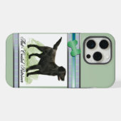 Schattigee moderne flat-coating Retriever Dog Art iPhone Hoesje (Achterkant horizontaal)