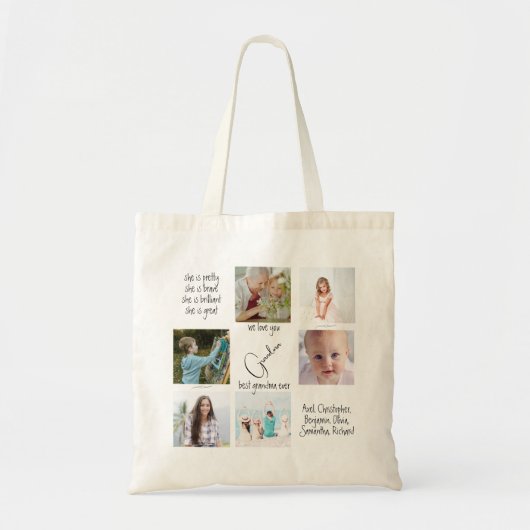 Schattigee moderne fotocollage beste oma ooit tote bag (Voorkant)