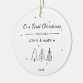 Schattigee moderne minimalistische eerste verloofd keramisch ornament (Links)