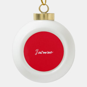 Schattigee moderne minimalistische rood-witte kall keramische bal ornament