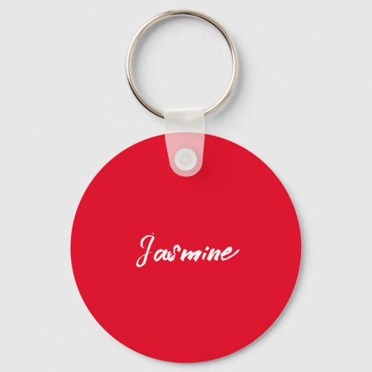 Schattigee moderne minimalistische rood-witte kall sleutelhanger (Voorkant)