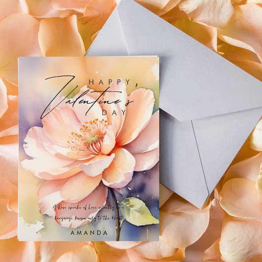 Schattigee moderne Rozen Valentijnsdag kaart