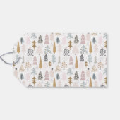 Schattigee moderne rustieke kerstbomen wintervakan cadeaulabel (Achterkant Horizontaal)