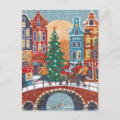 Schattigee moderne stad Amsterdam Kerst Feestdagenkaart (Voorkant)