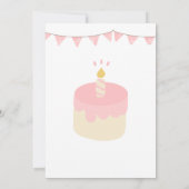 Schattigee, moderne verjaardagstaart uitnodiging (Achterkant)