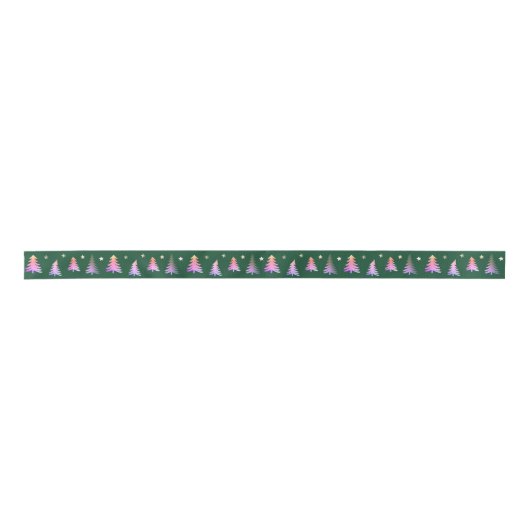 Schattigee moderne winterroze kerstbomen lint (Voorkant)