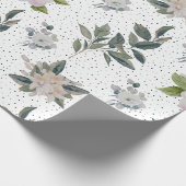 Schattigee moderne witte Waterverf bloemmotief Cadeaupapier (Hoek)