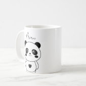 Schattigee moderne zwart-witte panda koffiemok (Voorkant links)