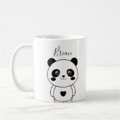 Schattigee moderne zwart-witte panda koffiemok (Links)