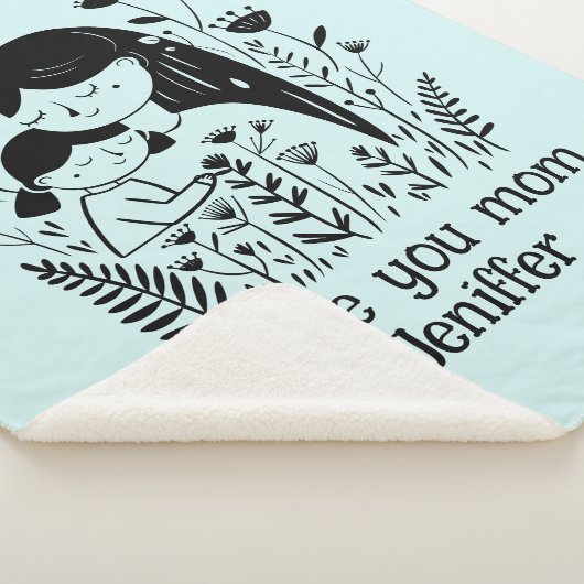 Schattigee moeder & dochter knuffelen Moederdag bl Sherpa Deken (3/4)