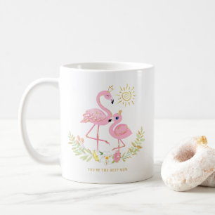 Schattigee moeder en dochter Flamingo Glitter Flor Koffiemok