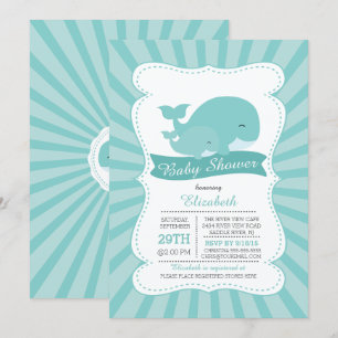 Schattigee Moeder met Baby Whale Boys Baby shower Kaart