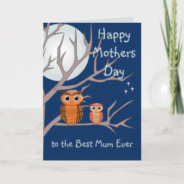 Schattigee Moederdag uilen gevouwen Wenskaart Kaart