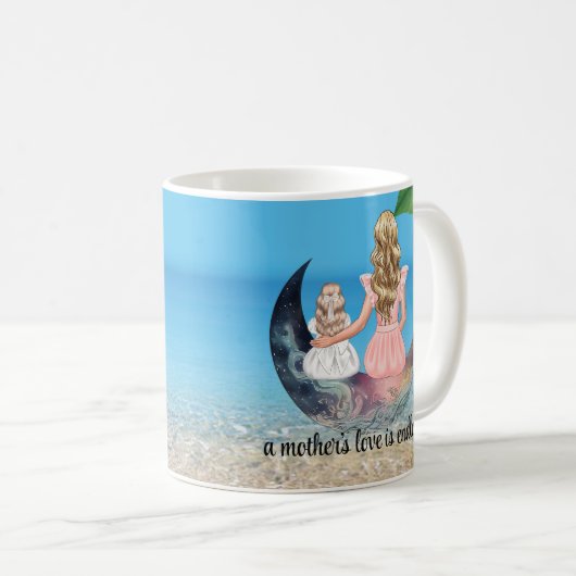 Schattigee moeders liefde is eindeloos | Gelukkige Koffiemok (Voorkant rechts)