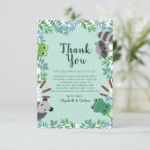 Schattigee moeras beestjes Baby shower dank u Bedankkaart (Staand voorkant)