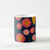 Schattigee Mok met Daisy Pattern op een diepblauw (Center)