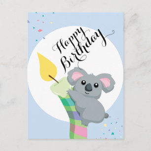 Schattigee mollige cartoon Koala illustratieverjaa Briefkaart