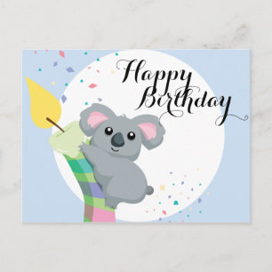 Schattigee mollige cartoon Koala illustratieverjaa Briefkaart