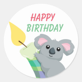 Schattigee mollige cartoon Koala illustratieverjaa Ronde Sticker