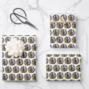 Schattigee Mom baby skunk aanpasbaar baby shower Inpakpapier Vel