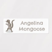 Schattigee mongoose cartoon gepersonaliseerd labels (Design 2)