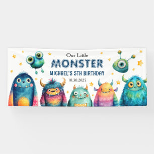 Schattigee Monster Mash Whimsical Kinderen verjaar Spandoek