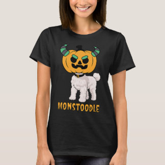 Schattigee Monster Poedel Poedel Pompoen Hoofd Mon T-shirt