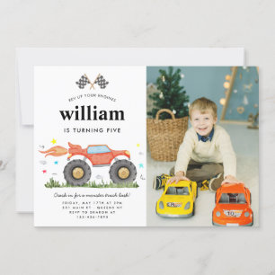 Schattigee Monster Truck Bash Race Foto Kinderen V Kaart