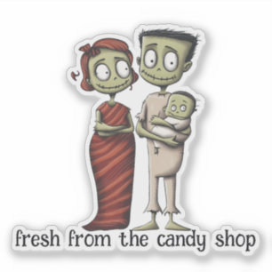 Schattigee monsterfamilie sticker