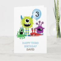 Schattigee Monsters Boy Happy Birthday gepersonali