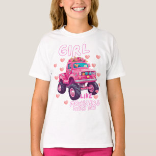Schattigee monstertruckmeisjes houden ook van mons t-shirt