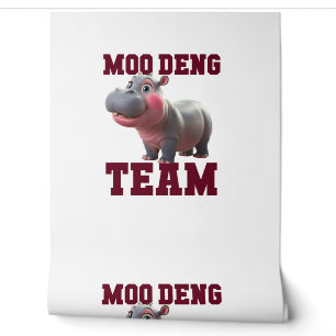 Schattigee MOO DENG TEAM Baby Hippo Squad Meisjes Behang