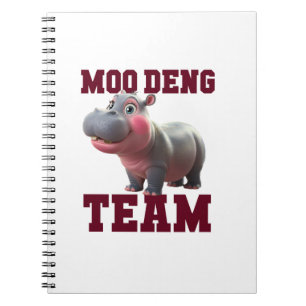 Schattigee MOO DENG TEAM Baby Hippo Squad Meisjes  Notitieboek