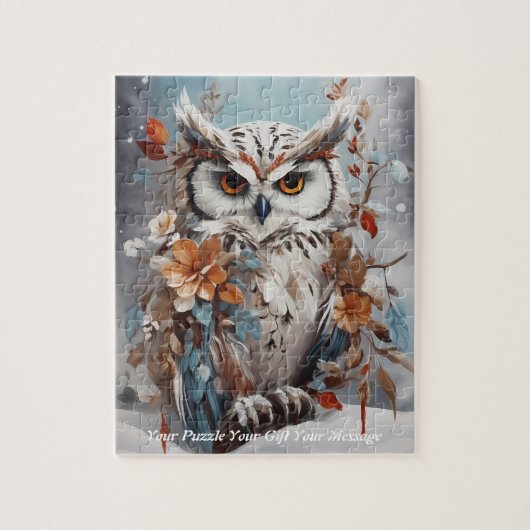 Schattigee Mooie Boho Uil Legpuzzel (Verticaal)