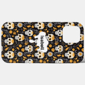 Schattigee mooie Sugar Skull Flowers Halloween Case-Mate iPhone Case (Achterkant (horizontaal))
