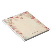 Schattigee mooie  Valentijnsdag gepersonaliseerd Notitieblok (Schuin)