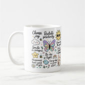 Schattigee Motivatie quotes en vrolijke personages Koffiemok (Links)