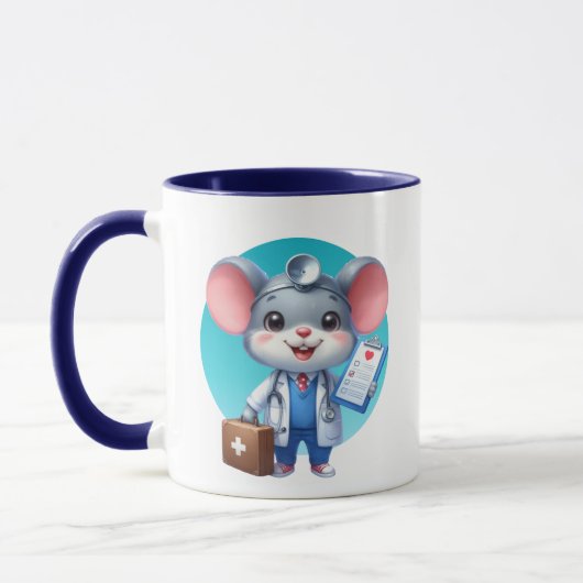 Schattigee muis Doctor monogram toevoegen Mok (Links)