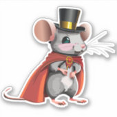 Schattigee muis in een grote Sticker (Voorkant)