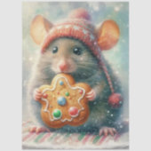 Schattigee muis in feestelijk Pet met Cookie Decou Tissuepapier (Voorkant)