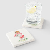 Schattigee muis op vlieg agarische waterverf stenen onderzetter (Zijkant)