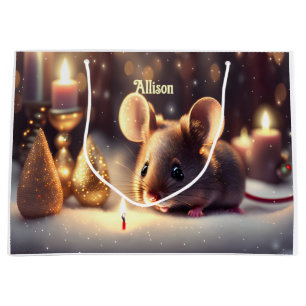 Schattigee muis viert Kerstmis - aangepast Groot Cadeauzakje