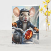 Schattigee Muishelm Jas Riding Motorcycle Blank Kaart (Gele Bloem)